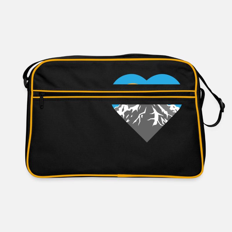 Berge - Retro Tasche - Schwarz/Gold
