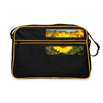 Tournesol Tête de fleur se distingue d’un champ - Sac Retro - noir/or - Devant
