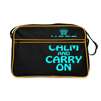 "Keep Calm Carry On" for chill and cool persons - Retro Bag - black/gold - Front