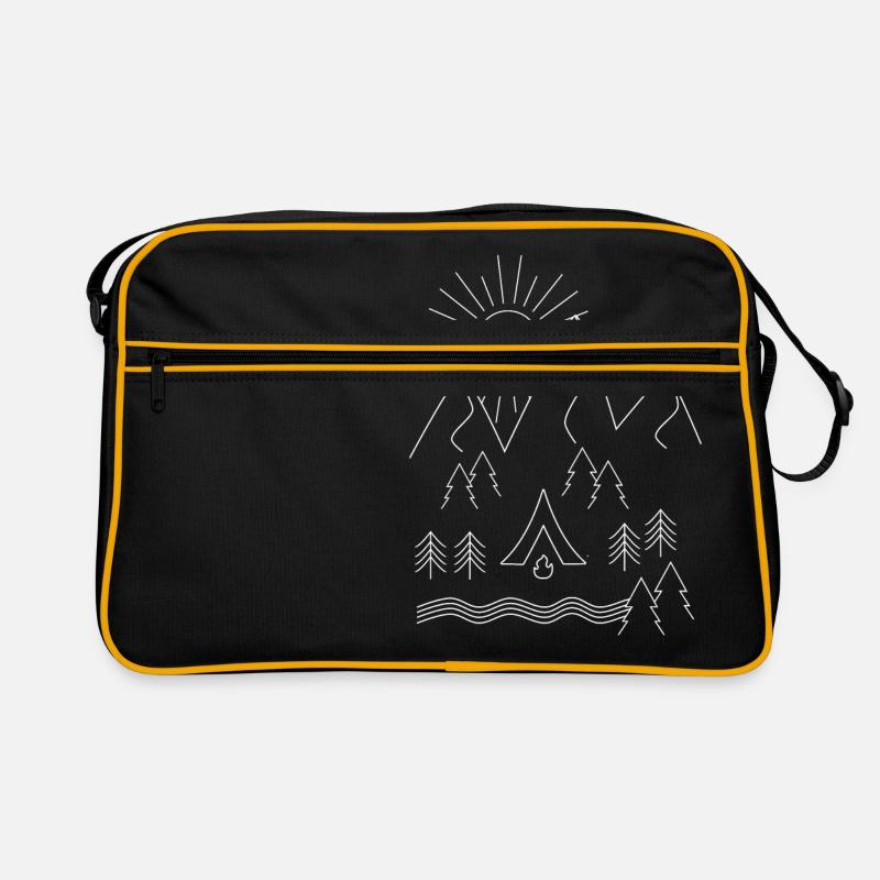 Camping - Retro Tasche - Schwarz/Gold