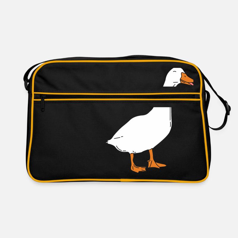 Gans - Gänse Ente Vogel Enten Geschenke - Retro Tasche - Schwarz/Gold