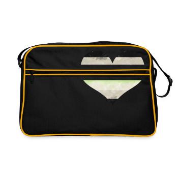Agender flag heart - Retro Bag - black/gold - Front