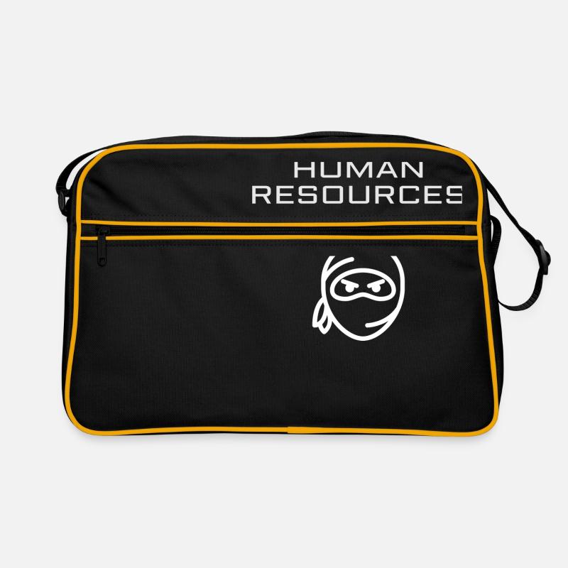 Human Resources Ninja Funny HR Manager Mitarbeiter - Retro Tasche - Schwarz/Gold