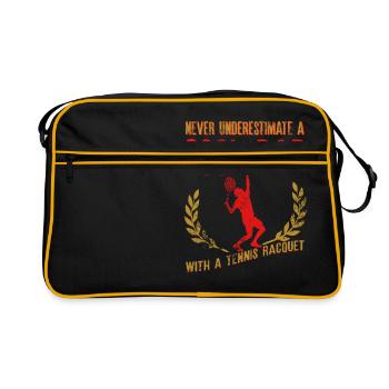 Ne sous-estimez jamais un père cool avec une raquette - Sac Retro - noir/or - Devant