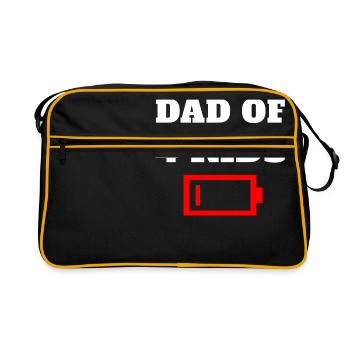 Müder Vater von 4 Kindern Vater von vier Kindern - Retro Tasche - Schwarz/Gold - Vorne