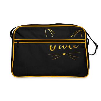 Chat mariée - Sac Retro - noir/or - Devant
