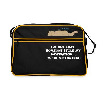 Otter - Seeotter - Otterfan - Motivation - Retro Tasche - Schwarz/Gold - Vorne