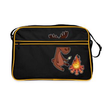 Éclaireurs de tentes de feu de camp de camping drôle d'orignal - Sac Retro - noir/or - Devant