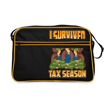 Drôle de comptabilité j'ai survécu comptable de la saison des impôts - Sac Retro - noir/or - Devant