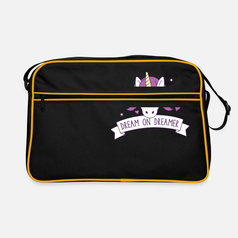 träume weiter Träumer! mit süßem Einhorn Retro Tasche