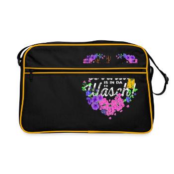 Mei Dirndl is in da Wäsch Dirndlersatz - Retro Tasche - Schwarz/Gold - Vorne