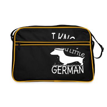 Teckel - Je connais un peu l'allemand - Sac Retro - noir/or - Devant