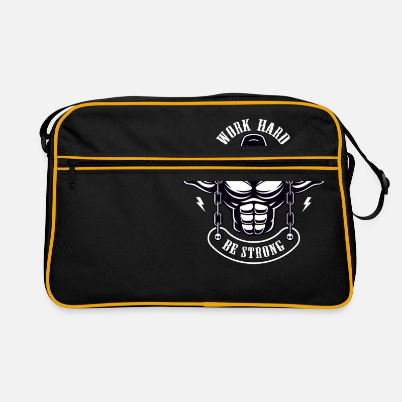 Work Hard be Strong Gorille Argent Cadeau Sac Retro