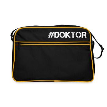 Promotion, Doktor, Dr, Doktorin - Retro Tasche - Schwarz/Gold - Vorne