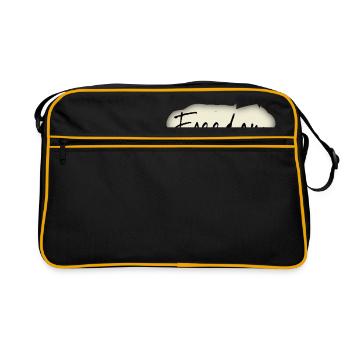 freedom, Frieden, Aufdruck Schwarz - Retro Tasche - Schwarz/Gold - Vorne