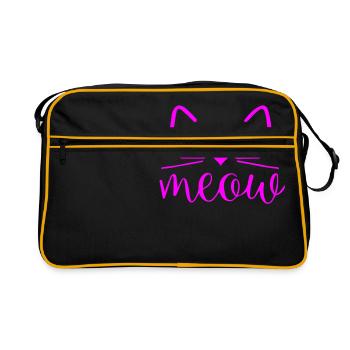 Meow Cute Cat Face. Funny Costume product for Cat - Retro Bag - black/gold - Front