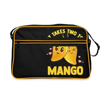 It Takes Two To Mango Funny Fruit Tango Pun - Retro Bag - black/gold - Front