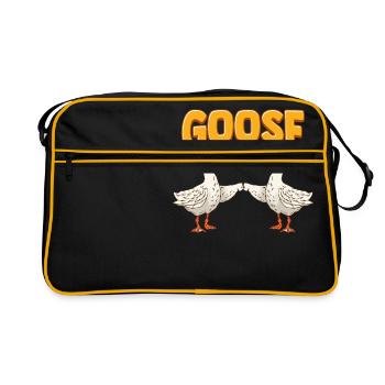 Cute & Funny Goose Bumps chair de poule chair de chien - Sac Retro - noir/or - Devant