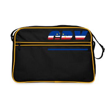 Kap Verde Fahne Flagge CPV - Retro Tasche - Schwarz/Gold - Vorne