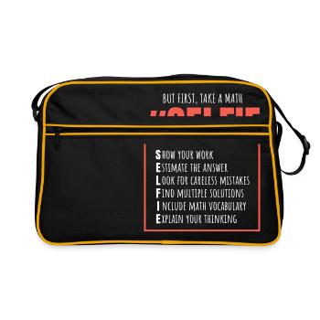 Cadeau de maths rigolote prof de math - Sac Retro - noir/or - Devant