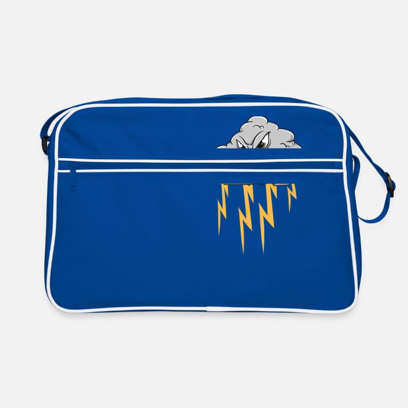 Angry Cloud Causing Lightning Thunderstorm Weather Retro Bag