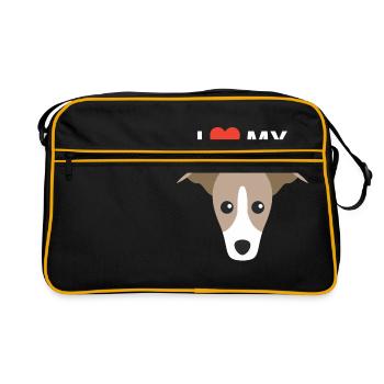 I Love My Dog Poison Cadeaux Lévriers Italiens - Sac Retro - noir/or - Devant