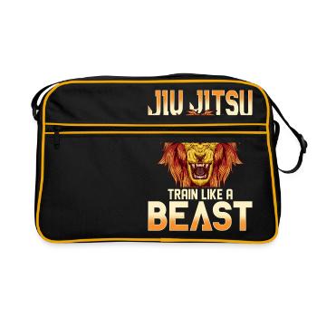 Entraînez-vous et entraînez-vous comme un animal BJJ Jiu Jitsu - Sac Retro - noir/or - Devant