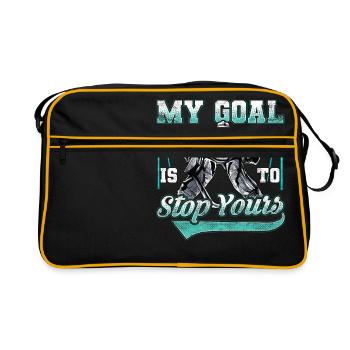 Lustiger Hockey-Verteidiger, der Tore verweigert - Retro Tasche - Schwarz/Gold - Vorne