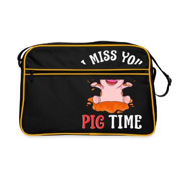 Cute & Funny tu me manques cochon temps bébé cochon cochon - Sac Retro - noir/or - Devant