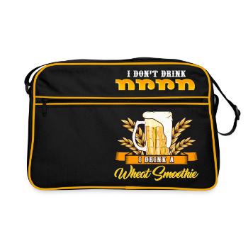 Je ne bois pas de bière Je bois un punk au blé - Sac Retro - noir/or - Devant