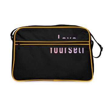 Love Yourself - Retro Tasche - Schwarz/Gold - Vorne