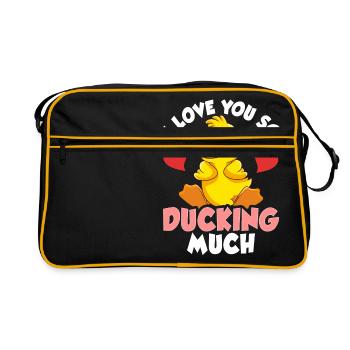 I Love You So Ducking Much Adorable Duckling Pun - Retro Bag - black/gold - Front