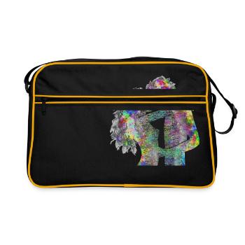 Couple d'amoureux psychédélique - Sac Retro - noir/or - Devant