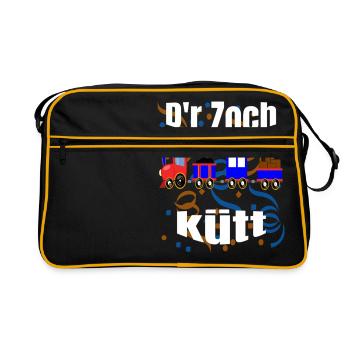 D'r Zoch Kütt - Retro Tasche - Schwarz/Gold - Vorne