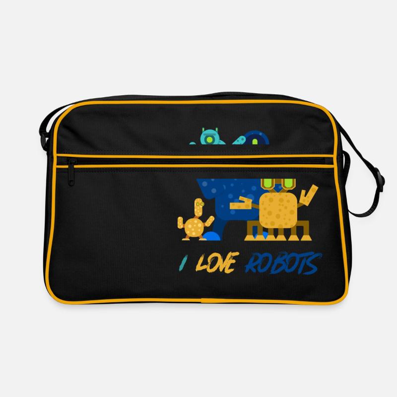 Robots Robot Roboter - Retro Tasche - Schwarz/Gold