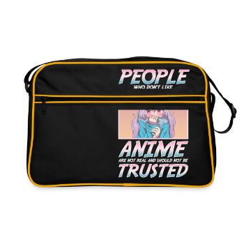 Les gens qui n'aiment pas l'anime ne devraient pas faire confiance - Sac Retro - noir/or - Devant