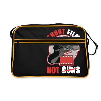Shoot Film Not Guns Pacifist Filmmaker Director - Retro Bag - black/gold - Front