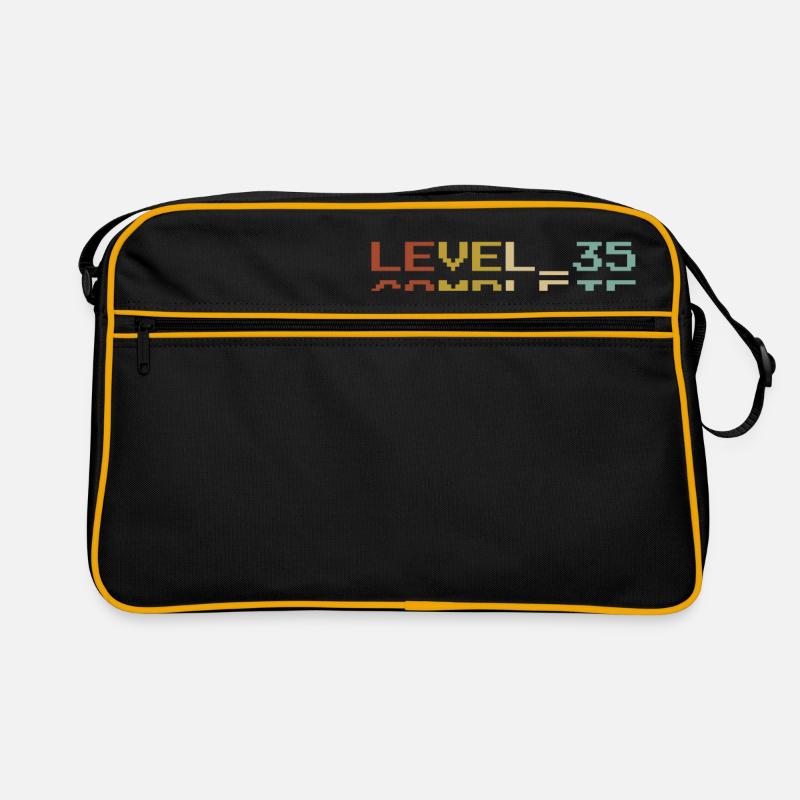 35 Jahre - 35. Geburtstag Level 35 Complete - Retro Tasche - Schwarz/Gold