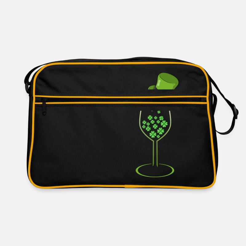 Shamrock Wine St Patricks Day Leprechaun Retro Bag