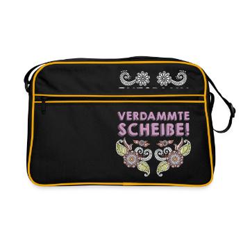 Entspann Dich Endlich, Verdammte Scheiße Geschenk! - Retro Tasche - Schwarz/Gold - Vorne