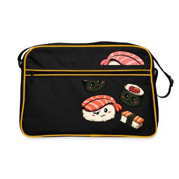 Amateurs de sushi kawaii - Sac Retro - noir/or - Devant