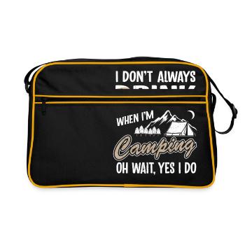 Camper Camping Alcohol Wine Amateurs de bière Cadeau - Sac Retro - noir/or - Devant