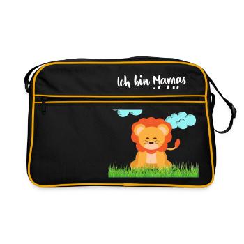 Mamas Liebling Löwe - Retro Tasche - Schwarz/Gold - Vorne