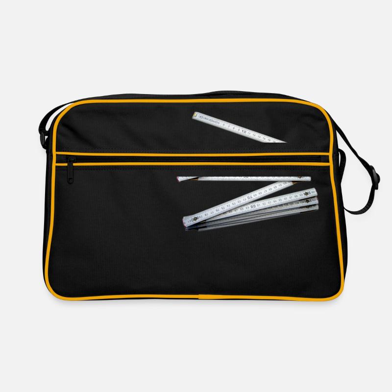 Zollstock - Retro Tasche - Schwarz/Gold
