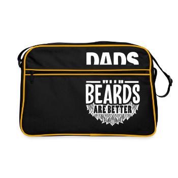 Dads with Beards, Mustache and Beard lover Gift - Retro Bag - black/gold - Front