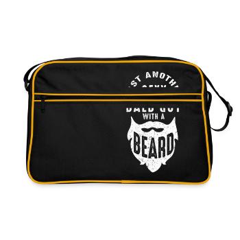 Bartliebhaber bärtig Männer Liebesgeschenk - Retro Tasche - Schwarz/Gold - Vorne