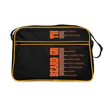 Beard Lover-Beard Chart-Beard Growth - Sac Retro - noir/or - Devant