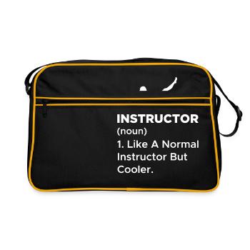 Damen Funny Pilates Instruktor Definition für A. - Retro Tasche - Schwarz/Gold - Vorne