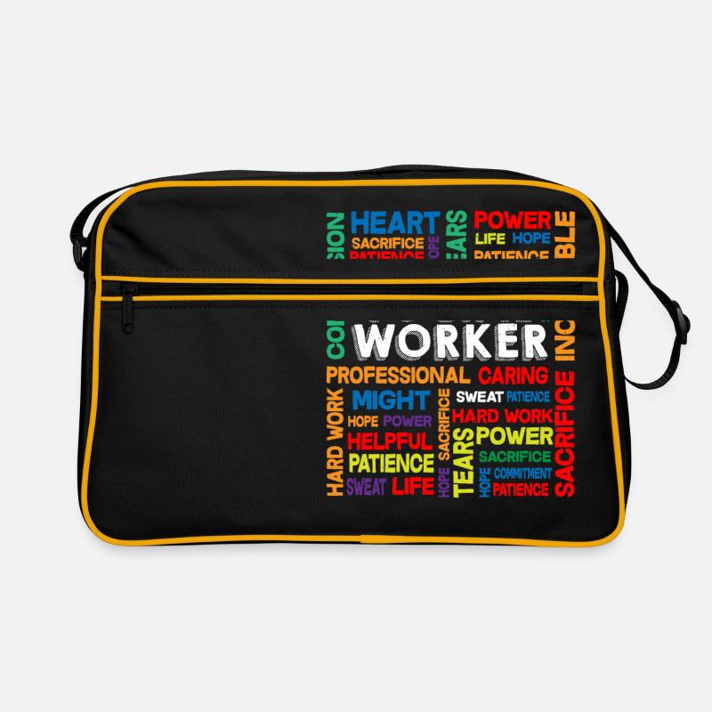 Social Work Month Social Worker Geschenk - Retro Tasche - Schwarz/Gold
