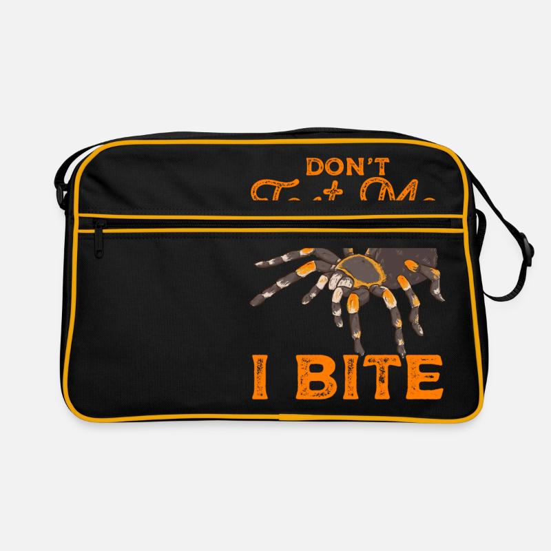 Sarcastic Don't Test Me I Bite Funny Spider Pun - Retro Bag - black/gold